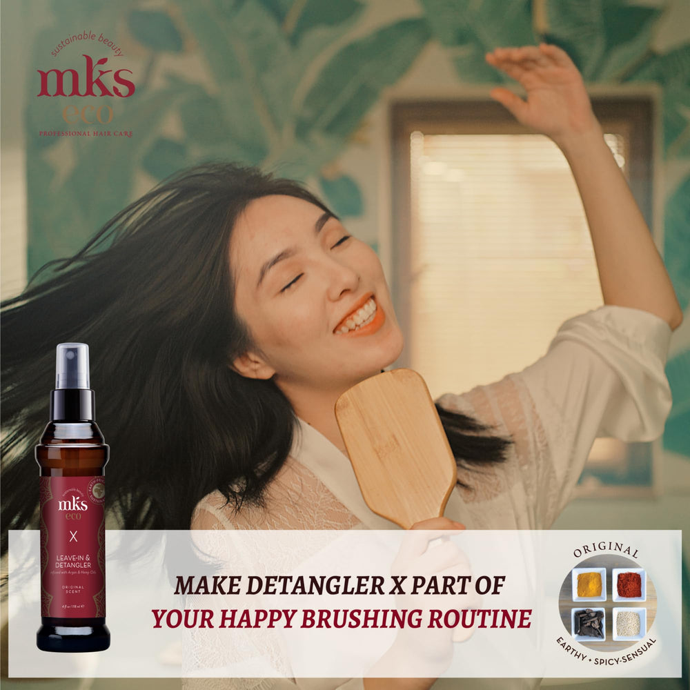 Earthly Body MKS eco X : soin démêlant, réduction des nœuds et facilité de brushing.