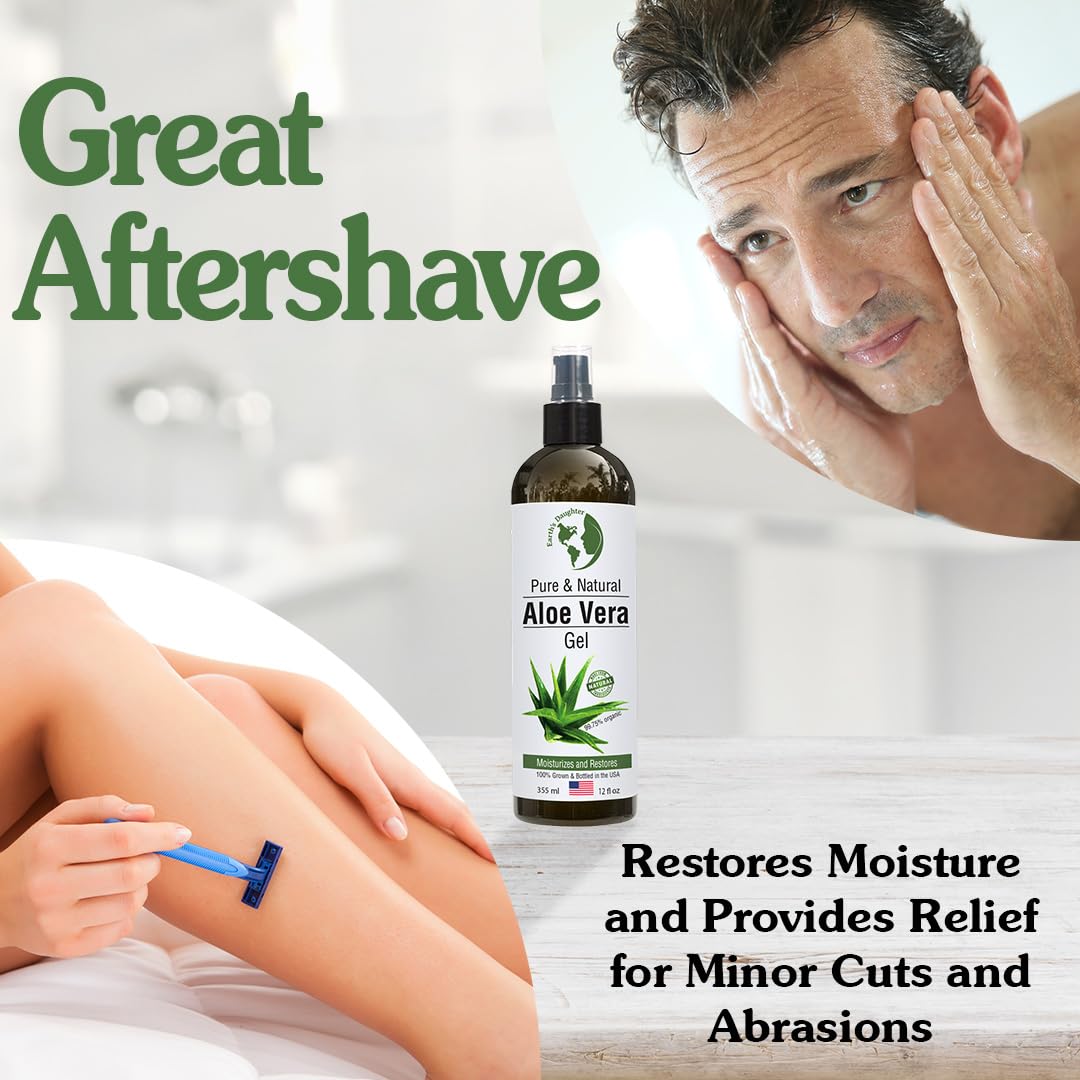 Earth's Daughter Aloe Vera Gel cools sunburn and comforts skin.