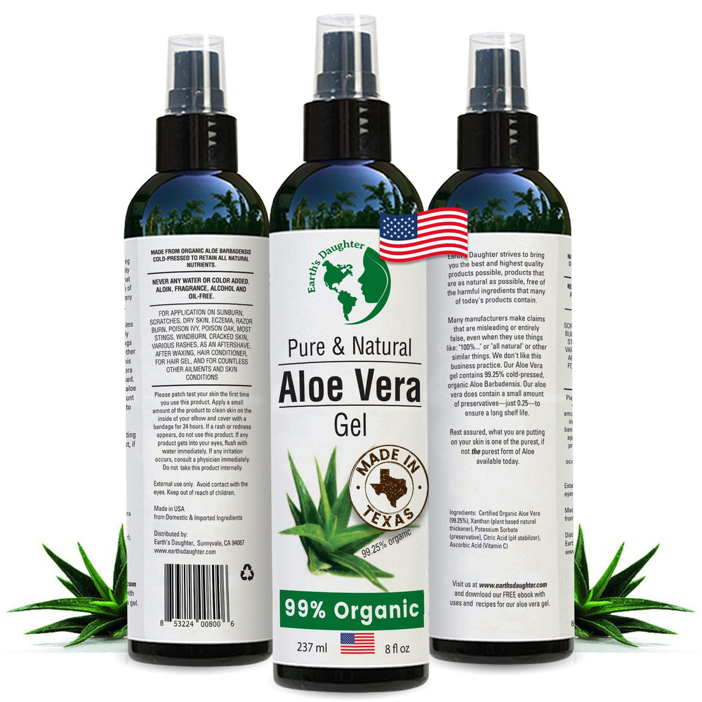Earth's Daughter Aloe Vera Gel, textura suave para piel y rostro, hidratación ligera.