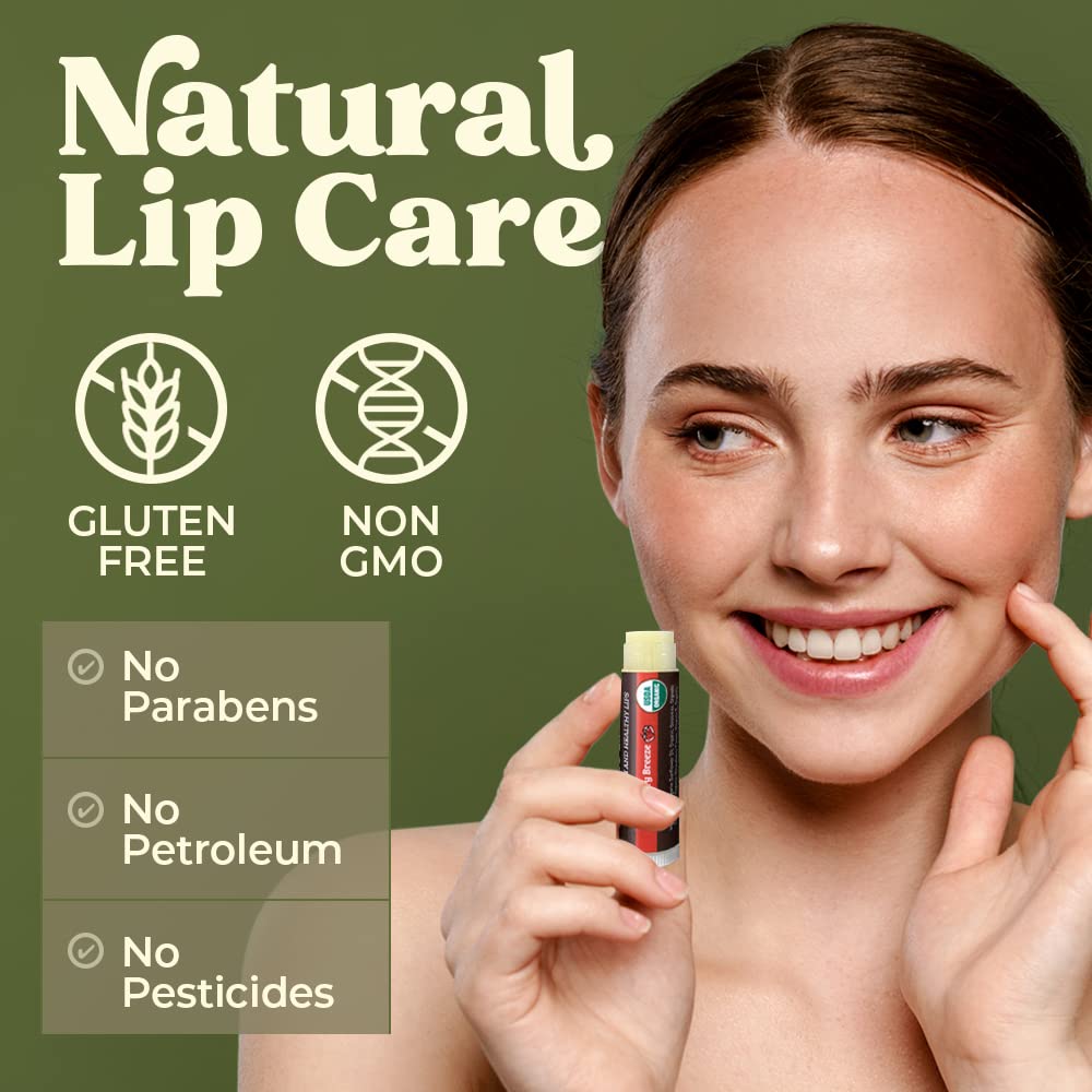 Earth's Daughter bálsamo labial orgánico USDA cereza labios suaves y fragantes
