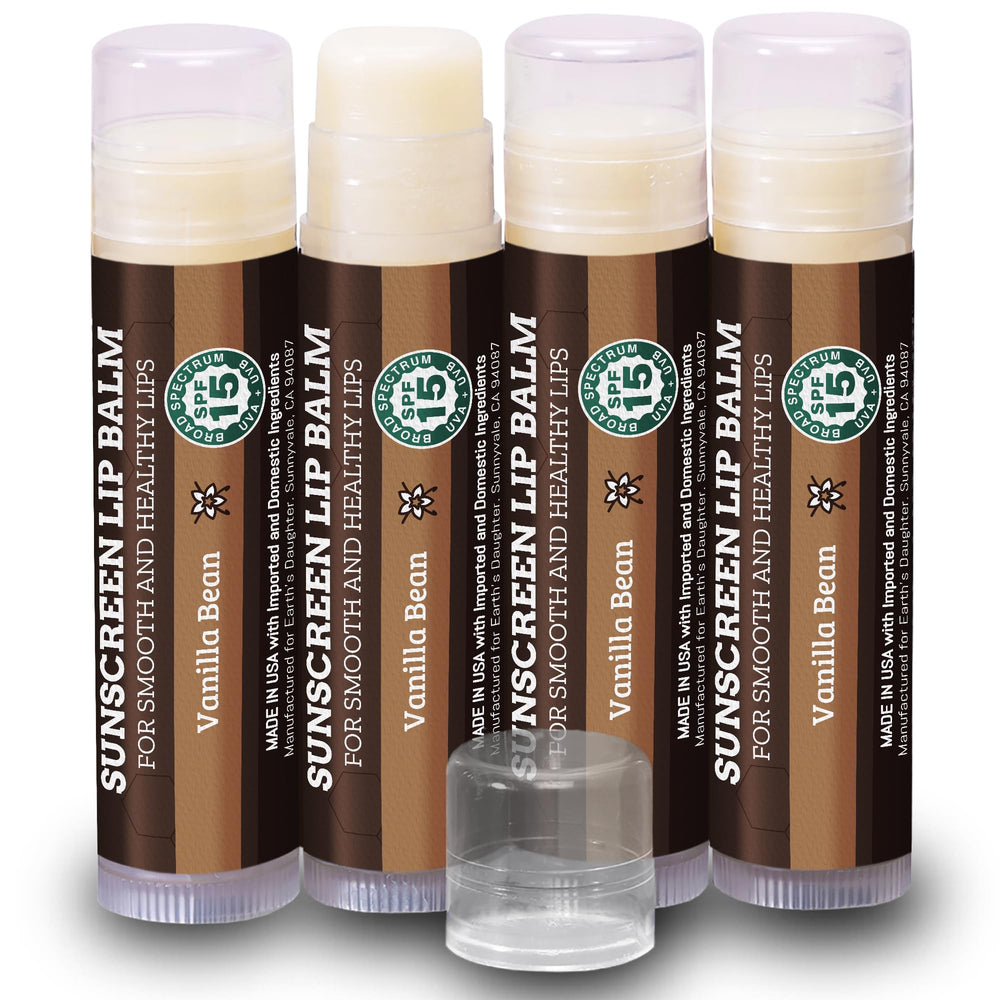 Earth's Daughter bálsamo labial SPF 15 conjunto de 4, protección diaria para labios