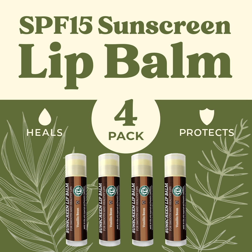 Earth's Daughter bálsamo labial SPF vainilla en primer plano, hidratación duradera