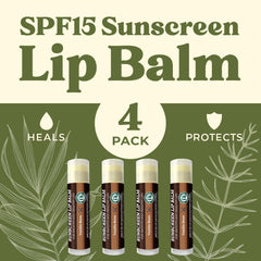 Earth's Daughter bálsamo labial SPF vainilla en primer plano, hidratación duradera