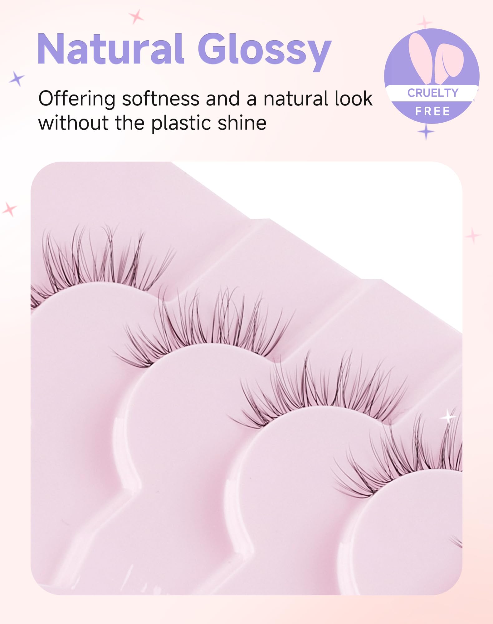 Easeful pestañas medias estilo natural de ojo de gato para look elegante