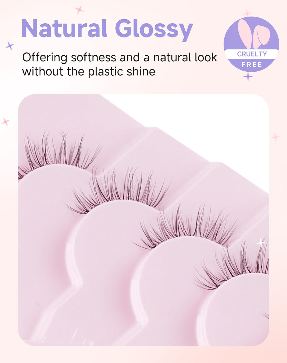 Easeful pestañas medias estilo natural de ojo de gato para look elegante