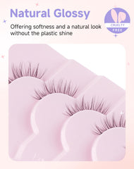 Easeful pestañas medias estilo natural de ojo de gato para look elegante