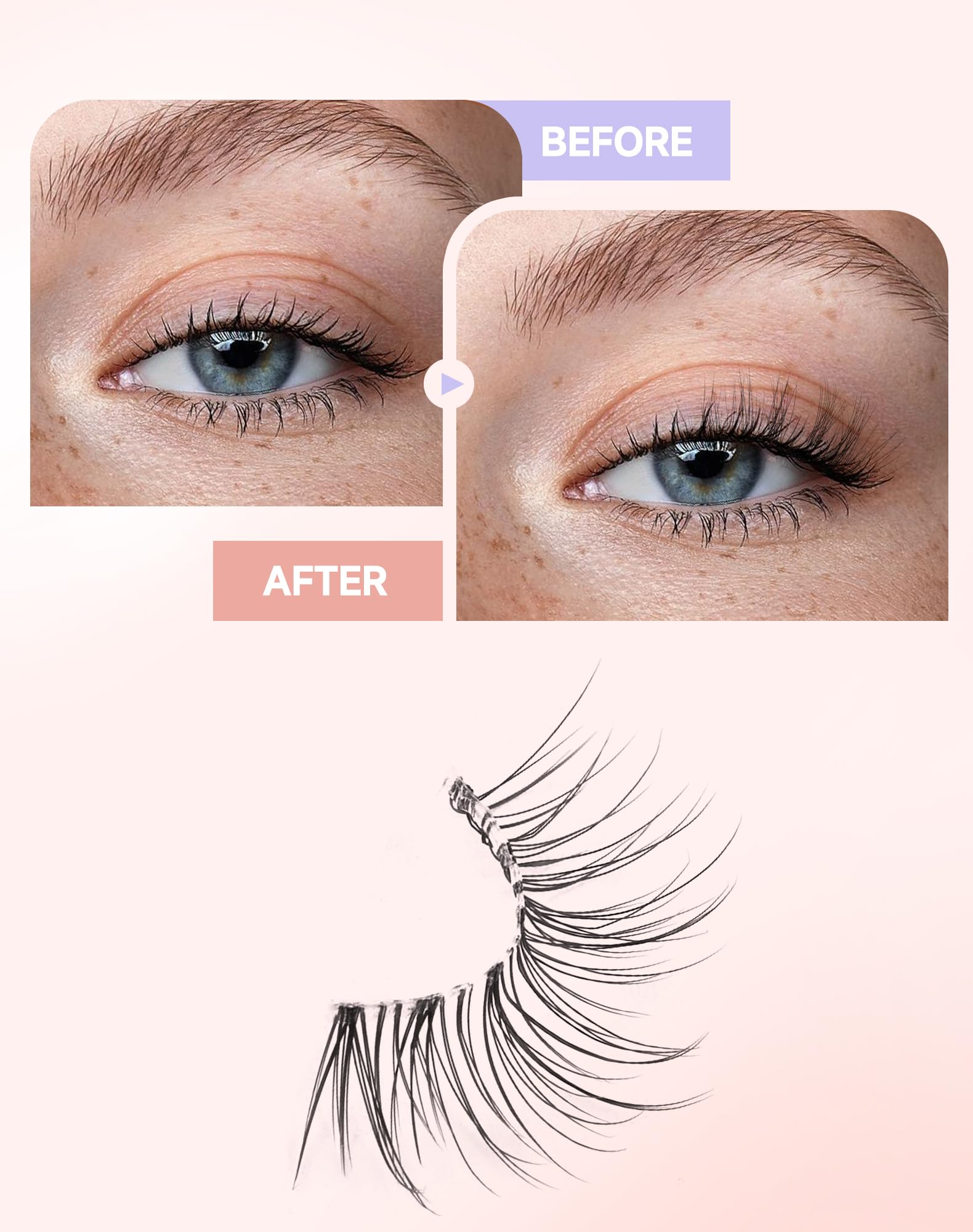 Easeful pestañas medias para todo tipo de ojos y estilos versátiles