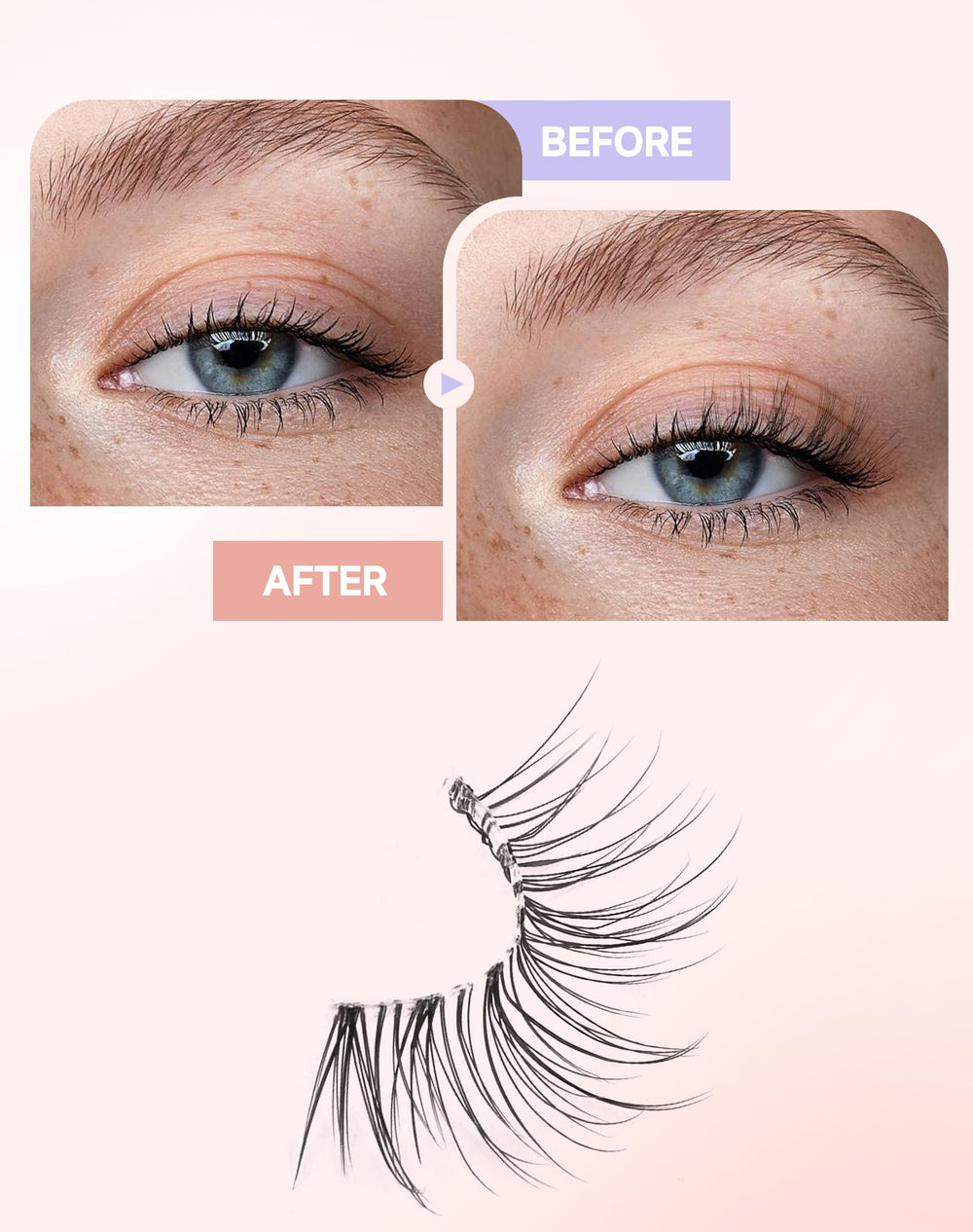Easeful pestañas medias para todo tipo de ojos y estilos versátiles