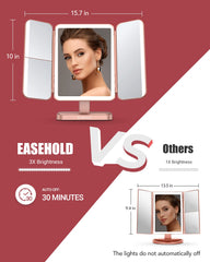 Espejo EASEHOLD con aumento 10x para ver detalles faciales.