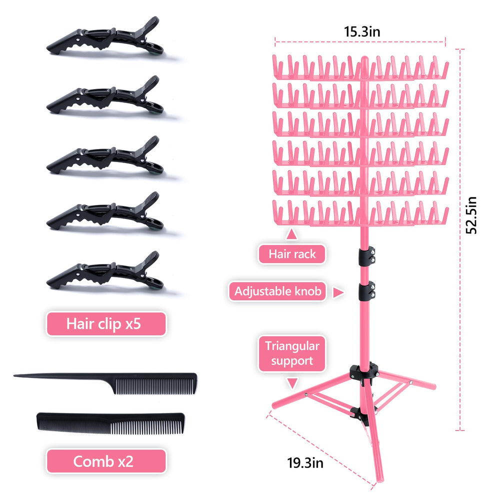 Eastdone rack de doble cara con 144 ganchos para separar y ordenar extensiones