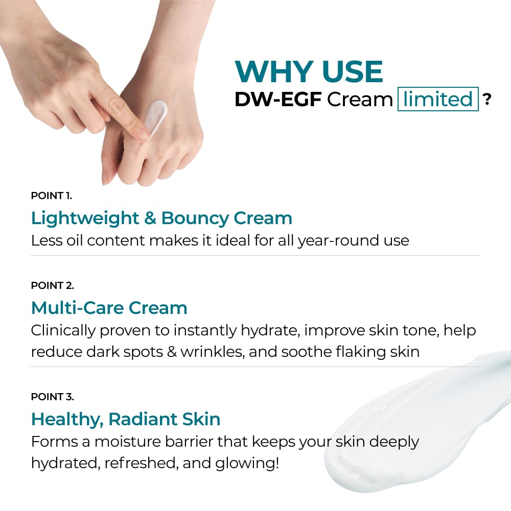EASYDEW DW-EGF Crème, absorption rapide, peau douce et confortable.