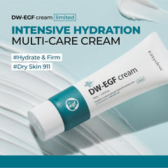 EASYDEW DW-EGF Crème, pot compact, texture légère et absorption rapide.