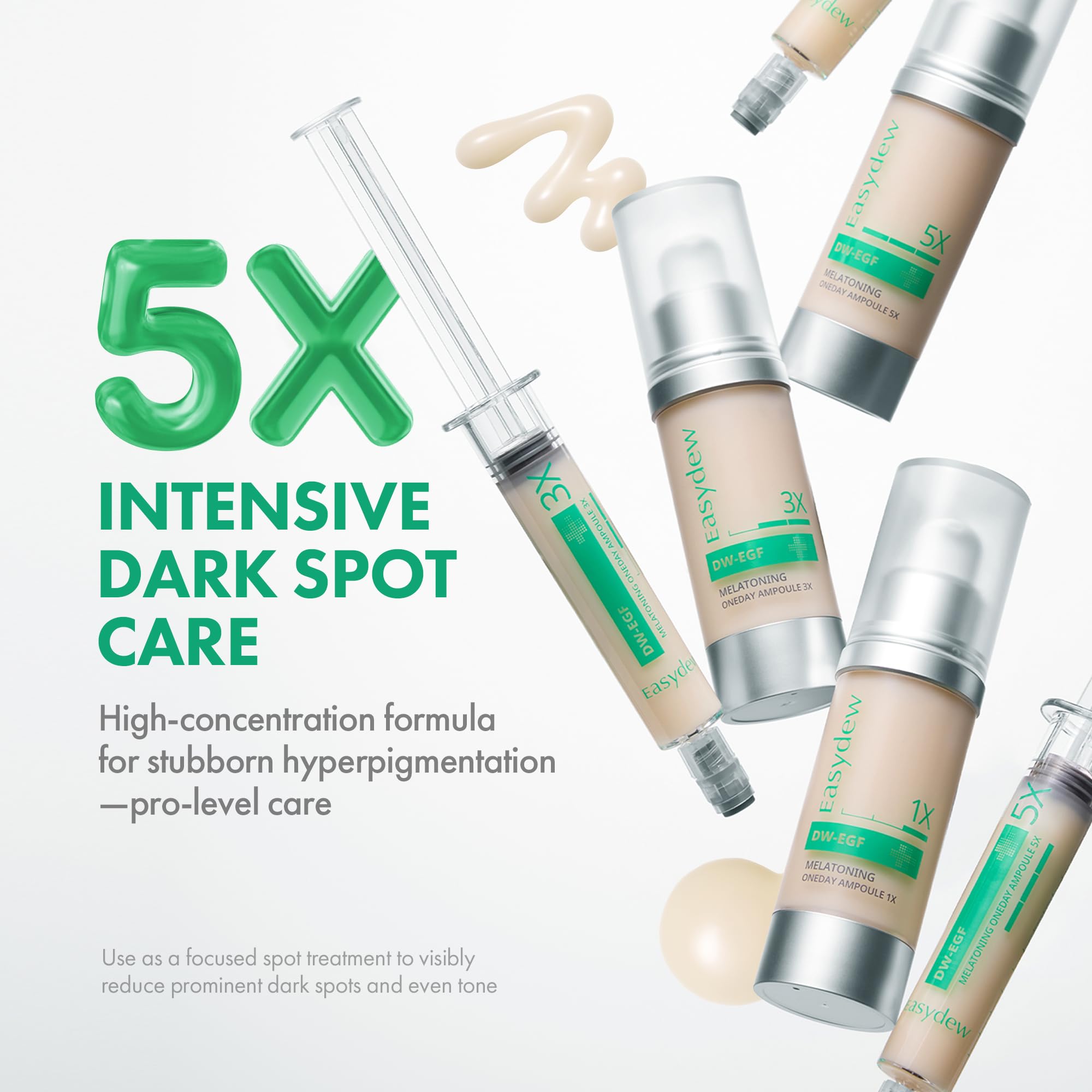 Aplicación precisa con dispensador Easydew evita desperdicio y mantiene fórmula estable.