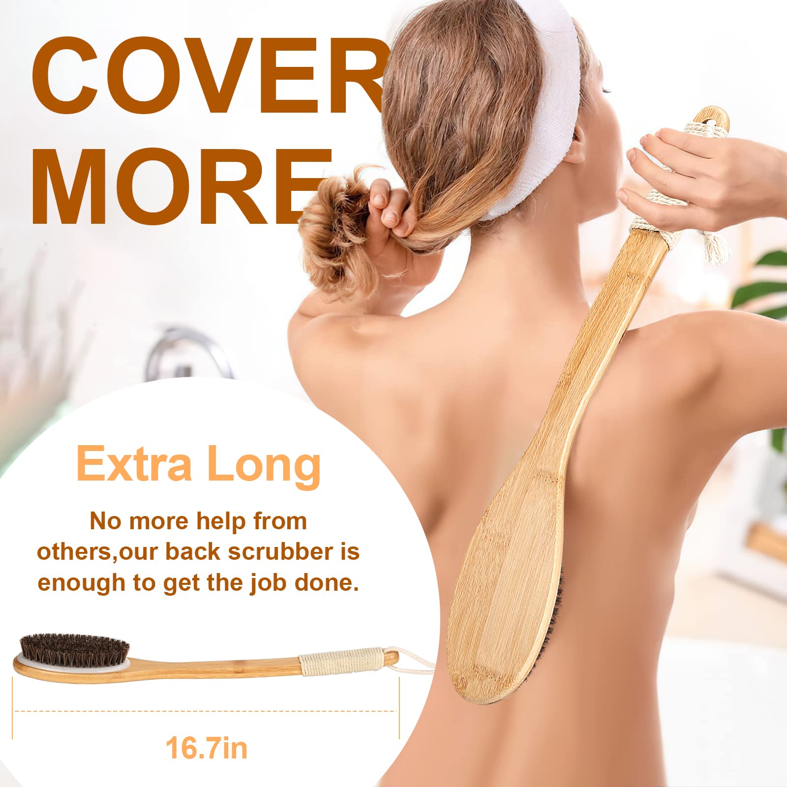 eaxun brocha con cerdas naturales para limpieza diaria suave de la piel