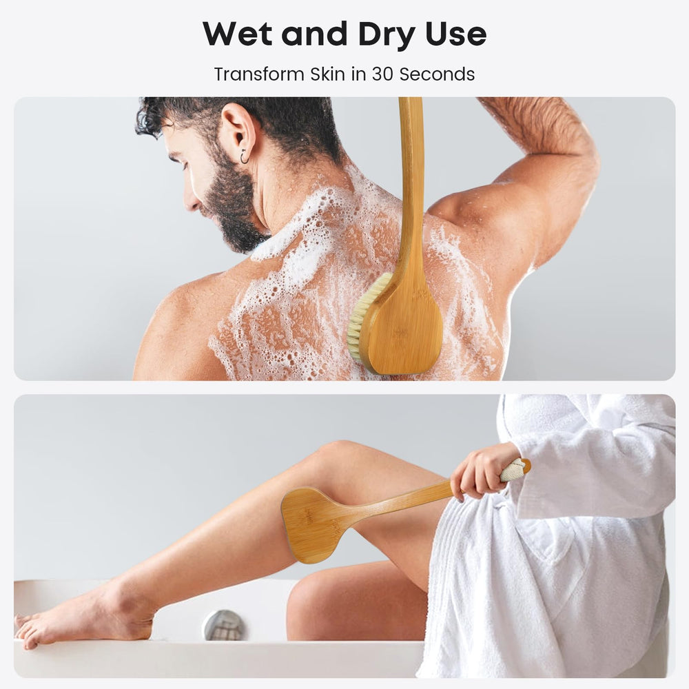 eaxun cepillo dorsal apto para uso húmedo o seco para spa en casa