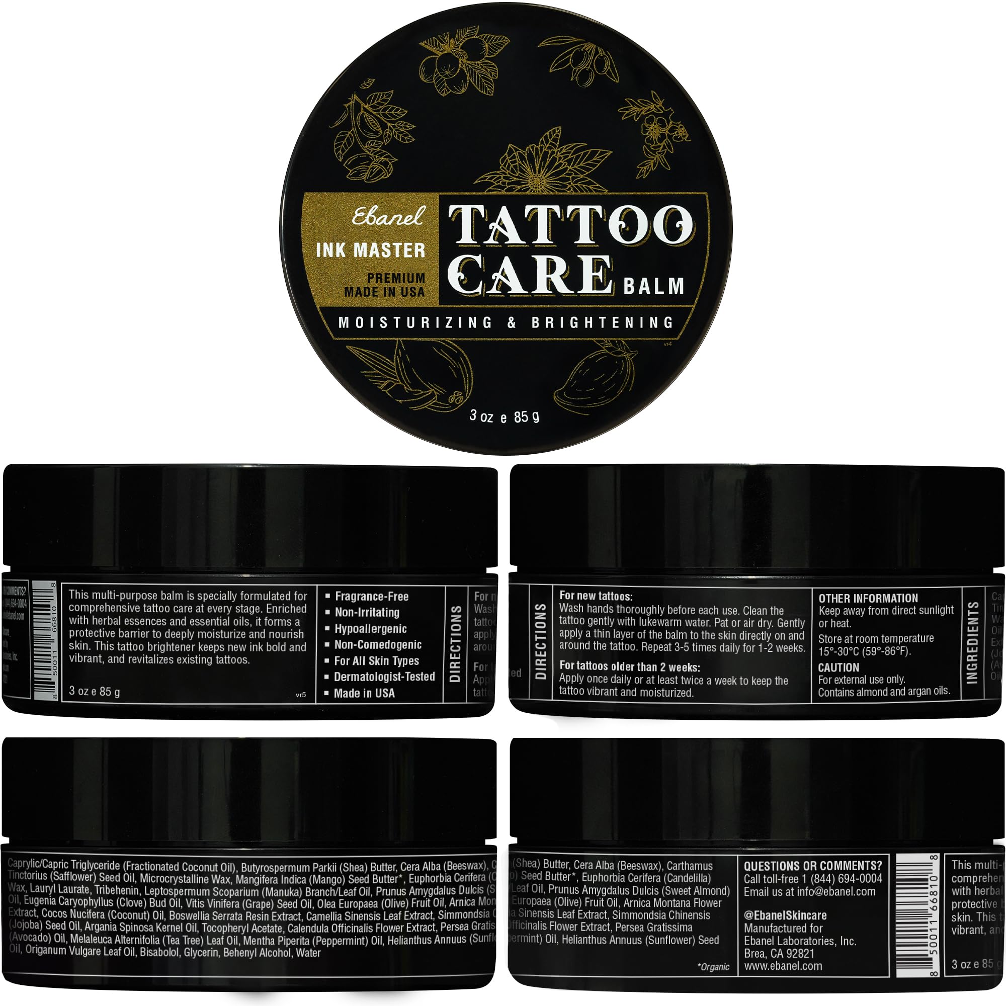 Uso diario de Ebanel Tattoo Balm antes, durante y después del tatuaje