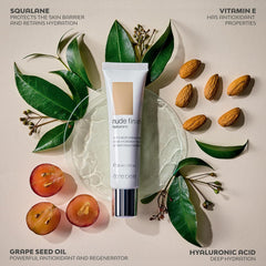 êb être belle – finition naturelle sur peau éclatante et uniforme.