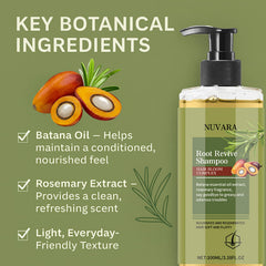 EBEHDOQ Nuvara Champú, botella clara, hidratación profunda sin pesadez para el cabello.