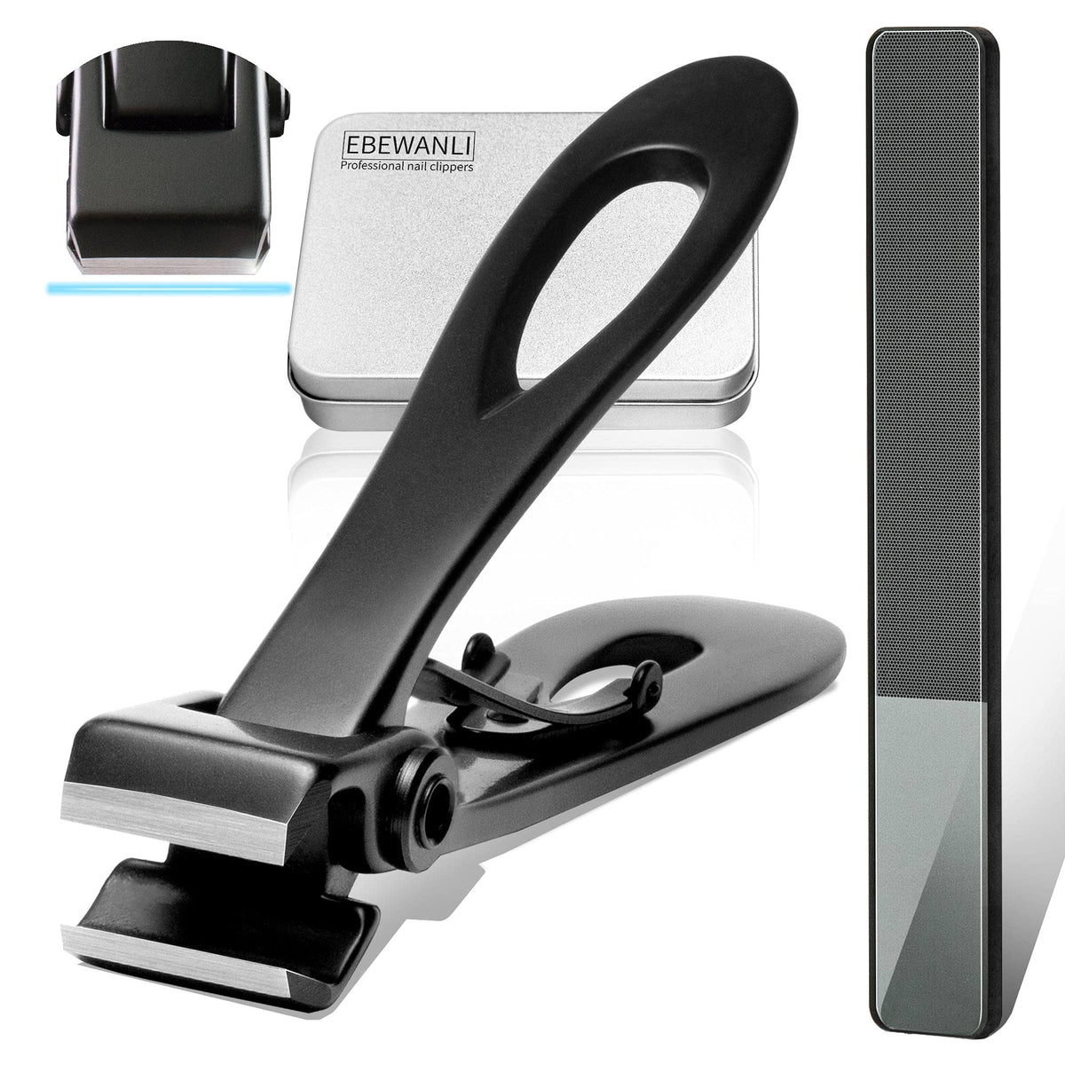 EBEWANLI corta-uñas boca-17mm-ancha para uñas gruesas, corte preciso