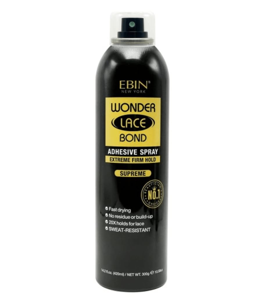 EBIN NEW YORK Wonder Lace Bond spray, fijación firme para encaje frontal.