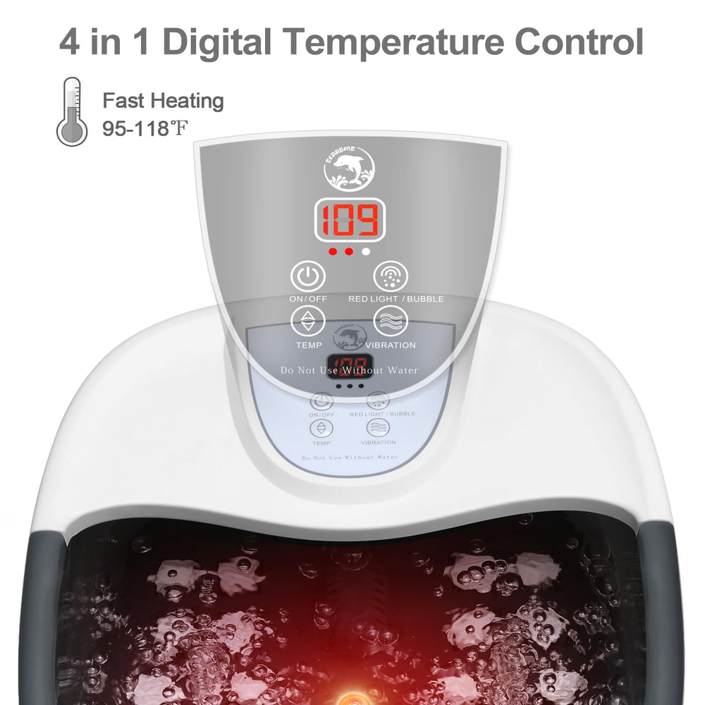 ECARBME spa de pies ofrece control preciso de funciones para un uso cómodo.
