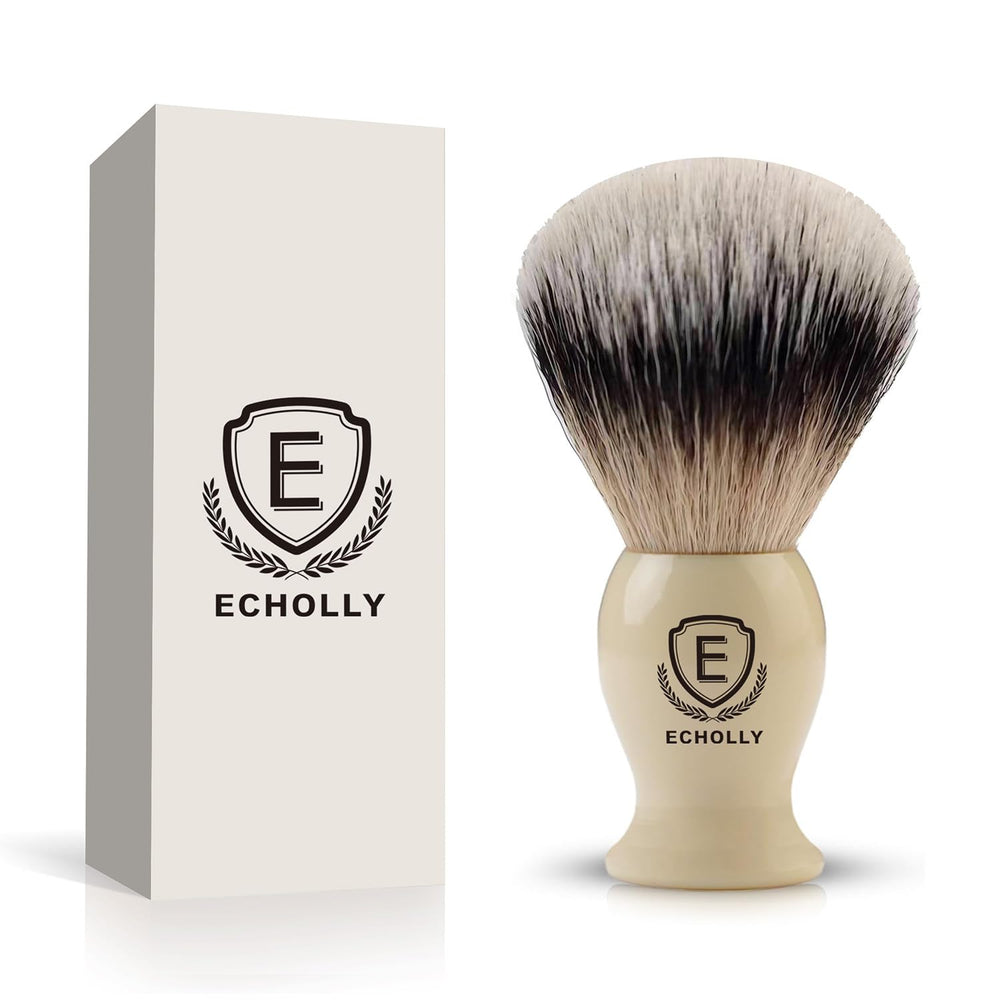 ECHOLLY pincel de afeitar cerdas sintéticas suaves para un afeitado cómodo.