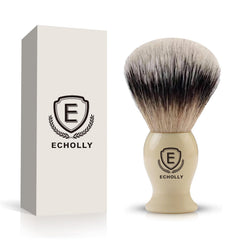 ECHOLLY pincel de afeitar cerdas sintéticas suaves para un afeitado cómodo.