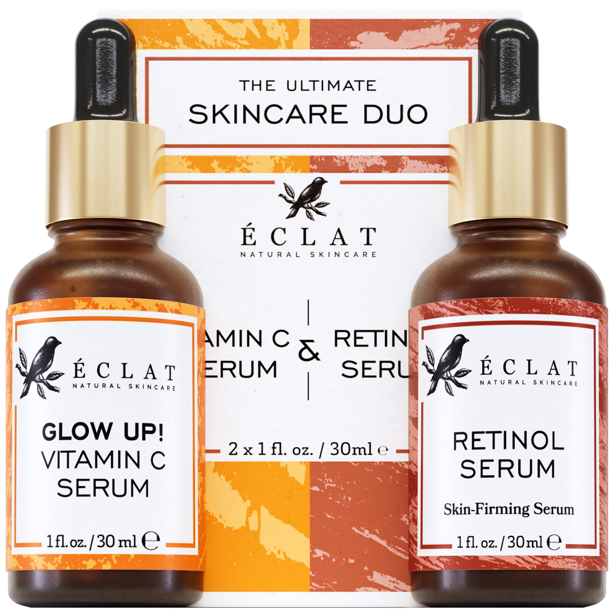 Eclat Skincare: botella de serum Vitamina C, para un brillo más luminoso