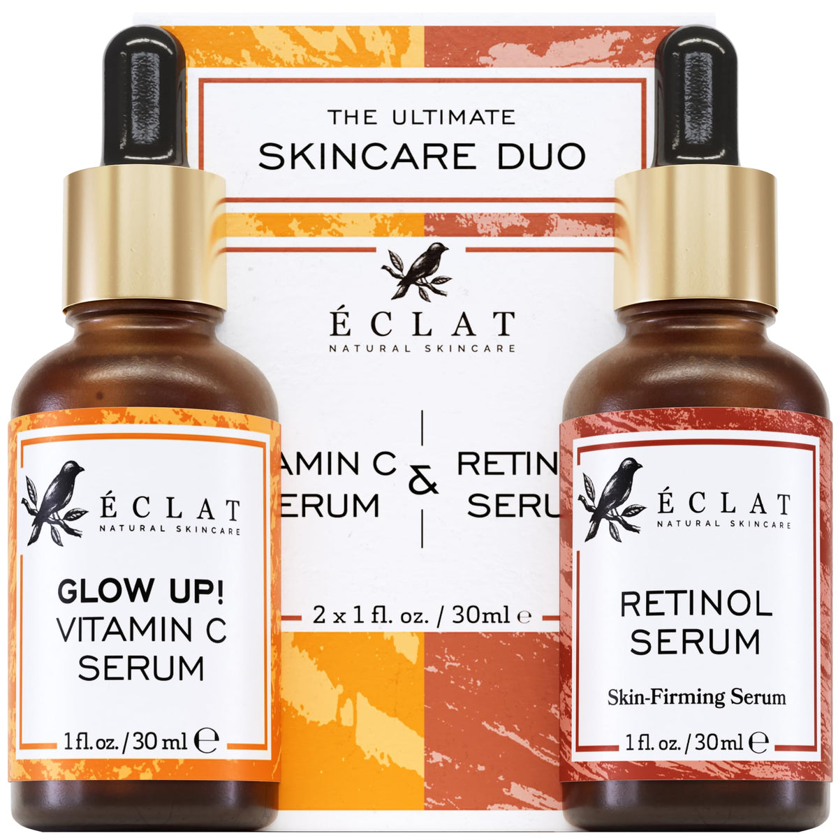 Eclat Skincare: botella de serum Vitamina C, para un brillo más luminoso