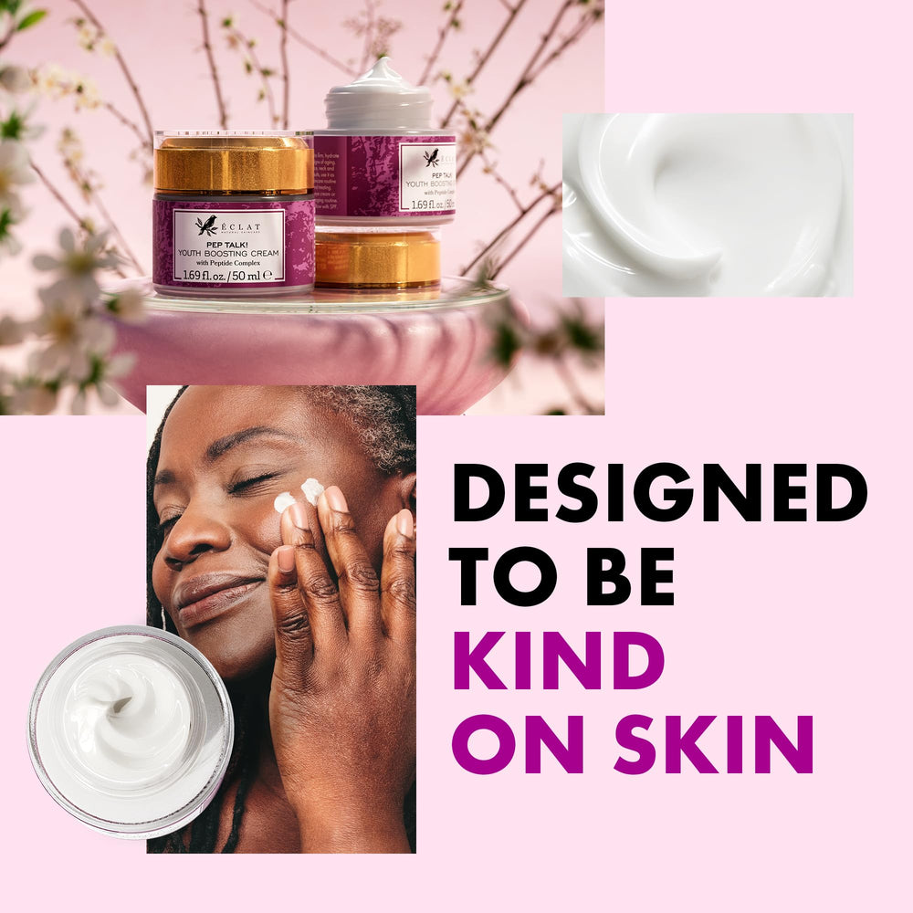Eclat Skincare Crema Antienvejecimiento, péptidos Argireline y Matrixyl3000 para apoyo de colágeno.