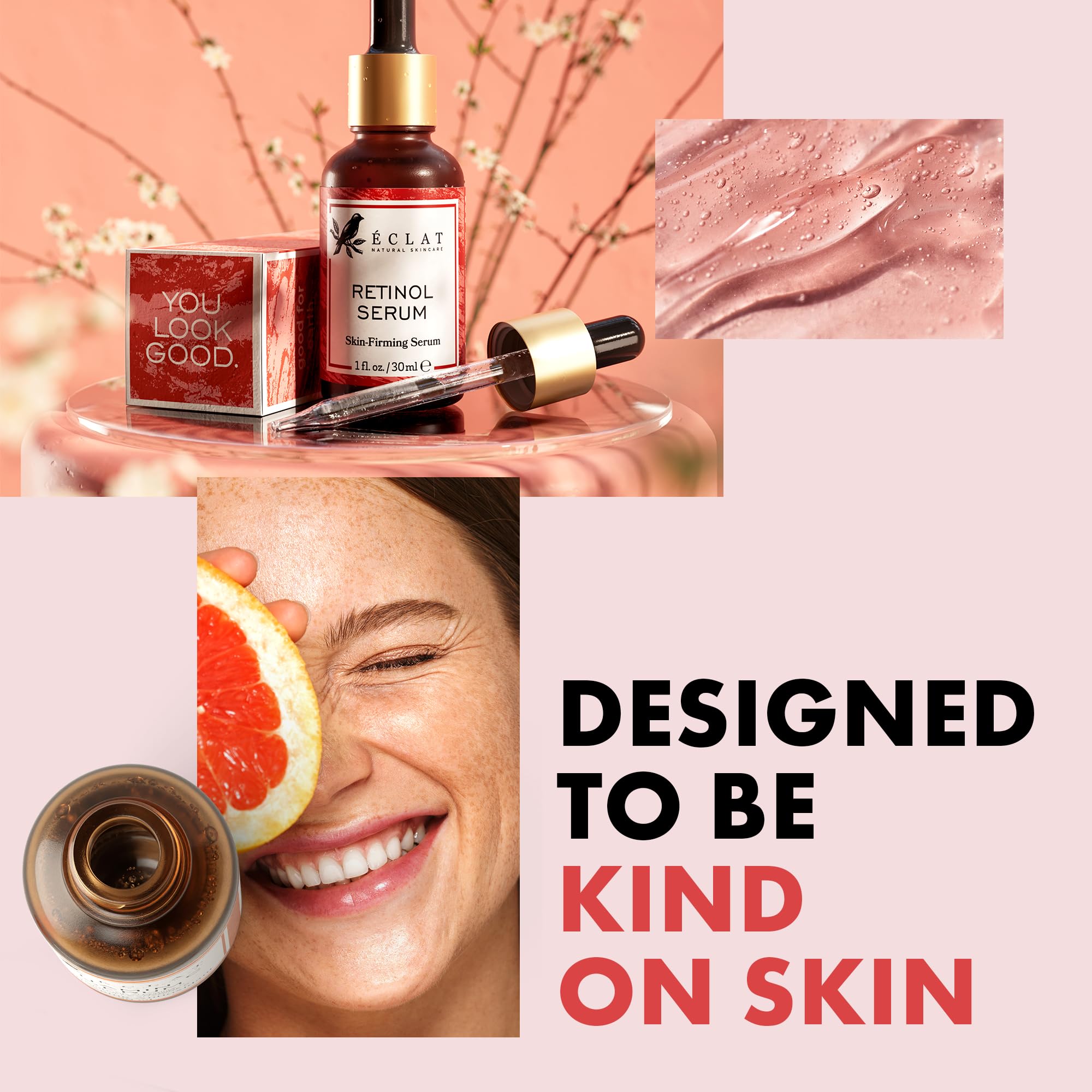 Sérum renovador de Retinol de Eclat Skincare, aplicación diaria para resultados consistentes.