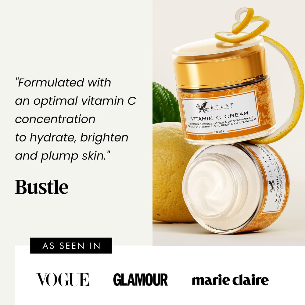 Uso diario recomendado de Eclat Skincare Vitamina C por la mañana y noche para una piel nutrida