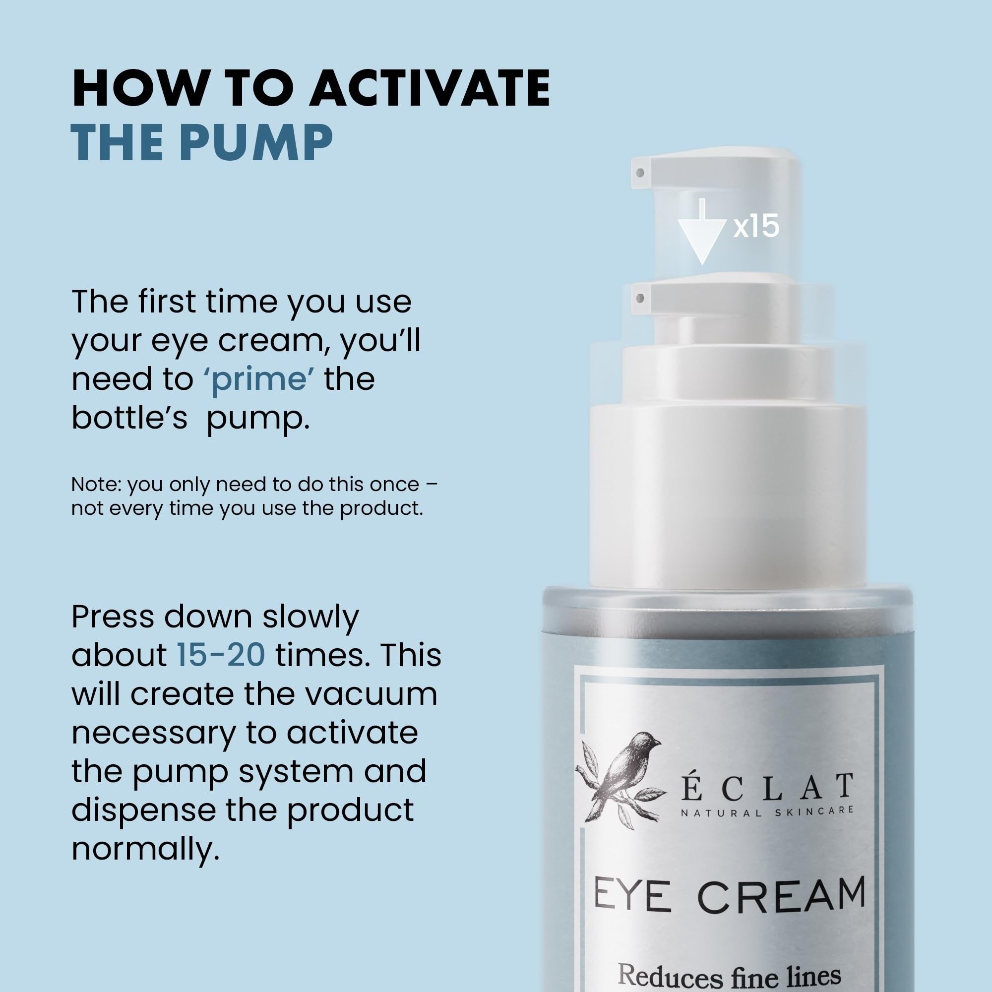 Eclat Skincare under eye cream in a 30ml jar for daily use.