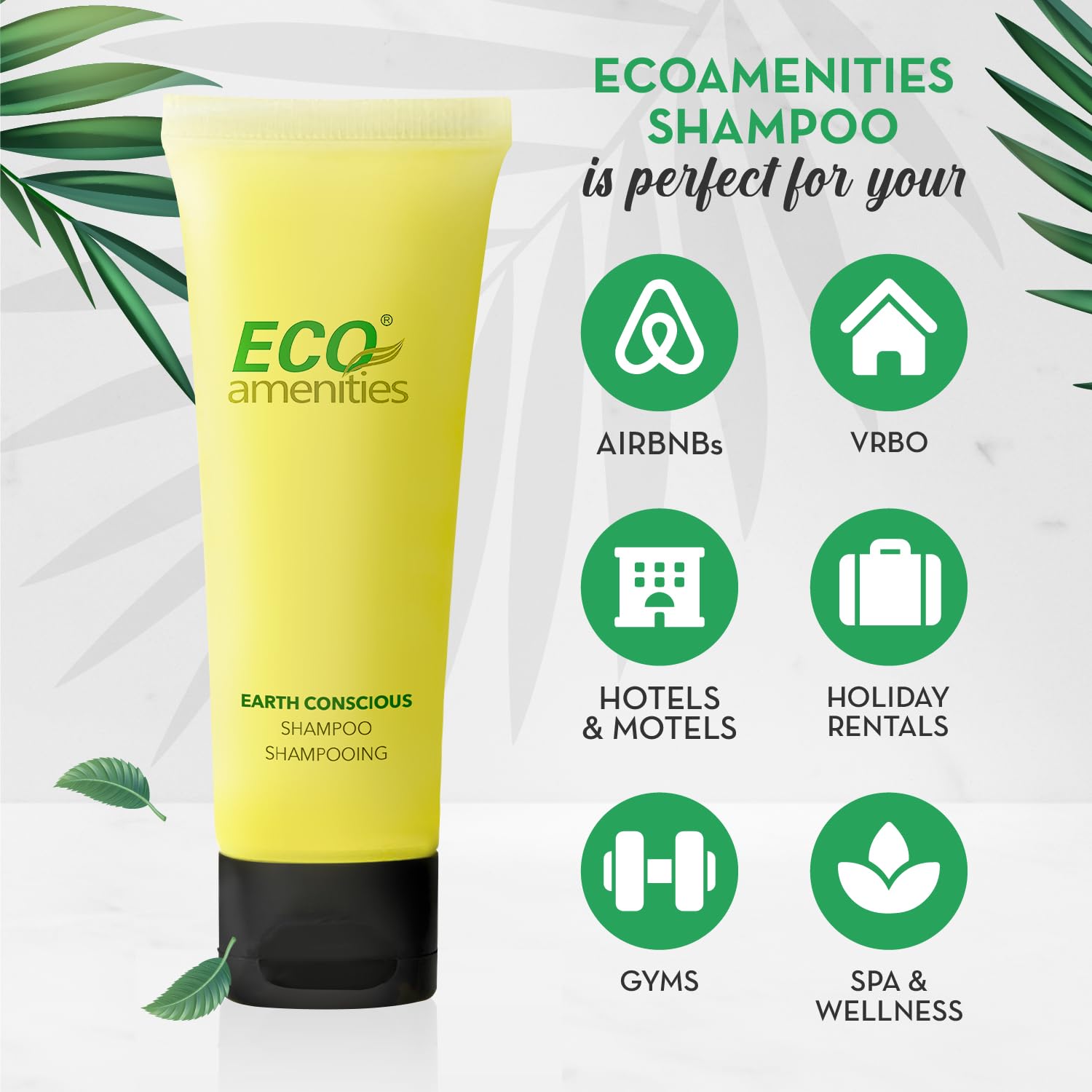 Eco Amenities: fragancia de té verde en shampoo, experiencia fresca para huéspedes.