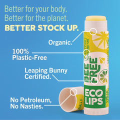 Eco Lips Bee Free: ingredientes naturales como coco para cuidado diario