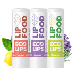 Eco Lips Lip Food envase frontal, hidratación profunda para labios