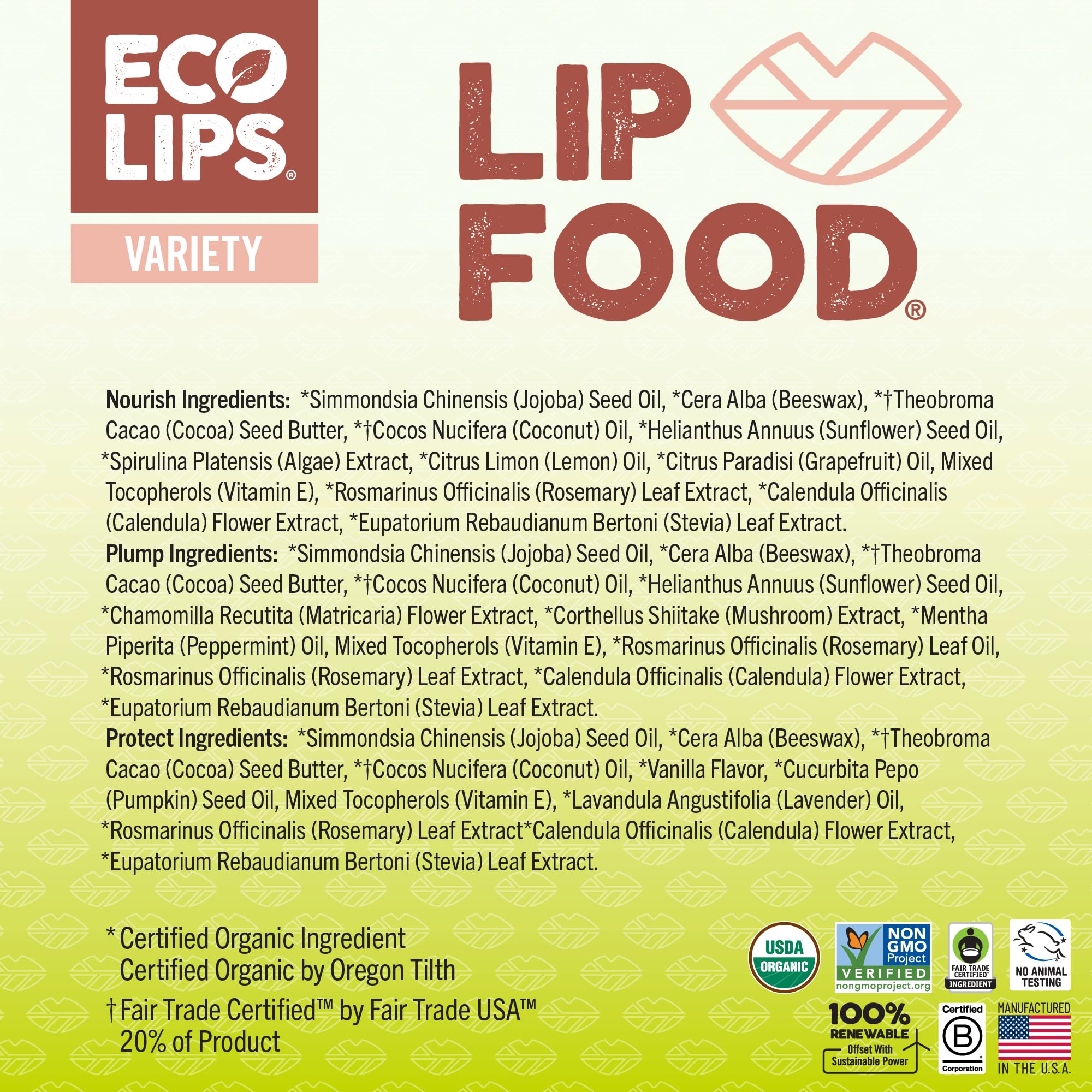 Eco Lips Lip Food envase reciclado, opción eco para el cuidado diario