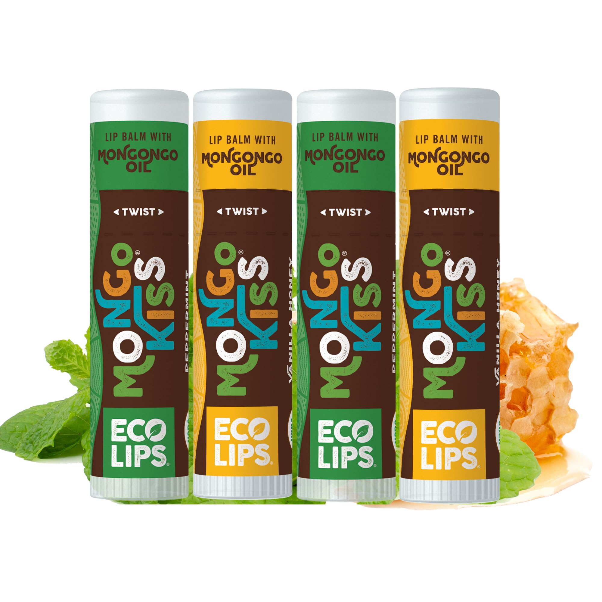 Eco Lips Mongo Kiss pack outer packaging, a stylish set for travel-ready lip care.