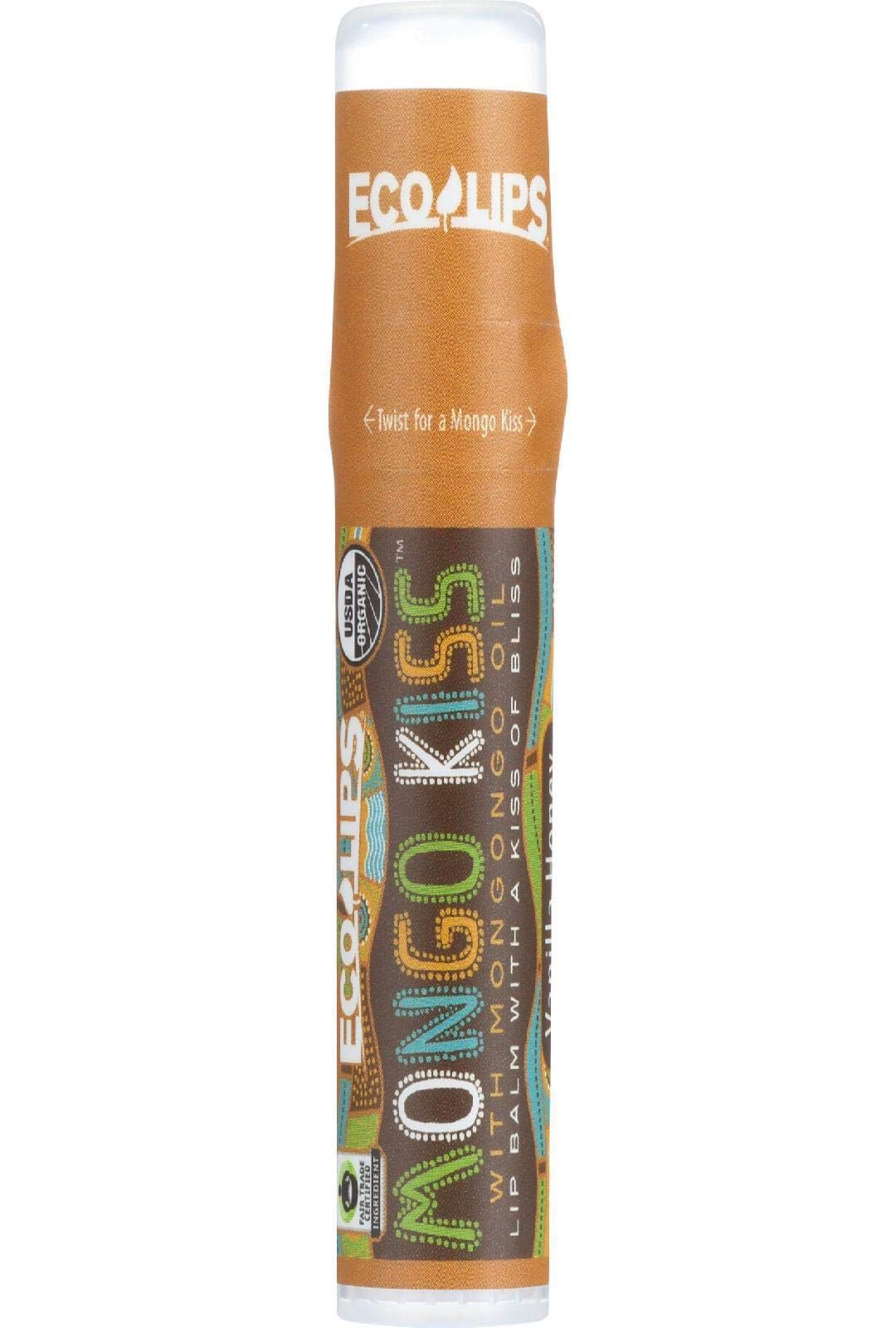 Aplicación de Eco Lips Mongo Kiss Vanilla Honey, suaviza y nutre labios durante el día.