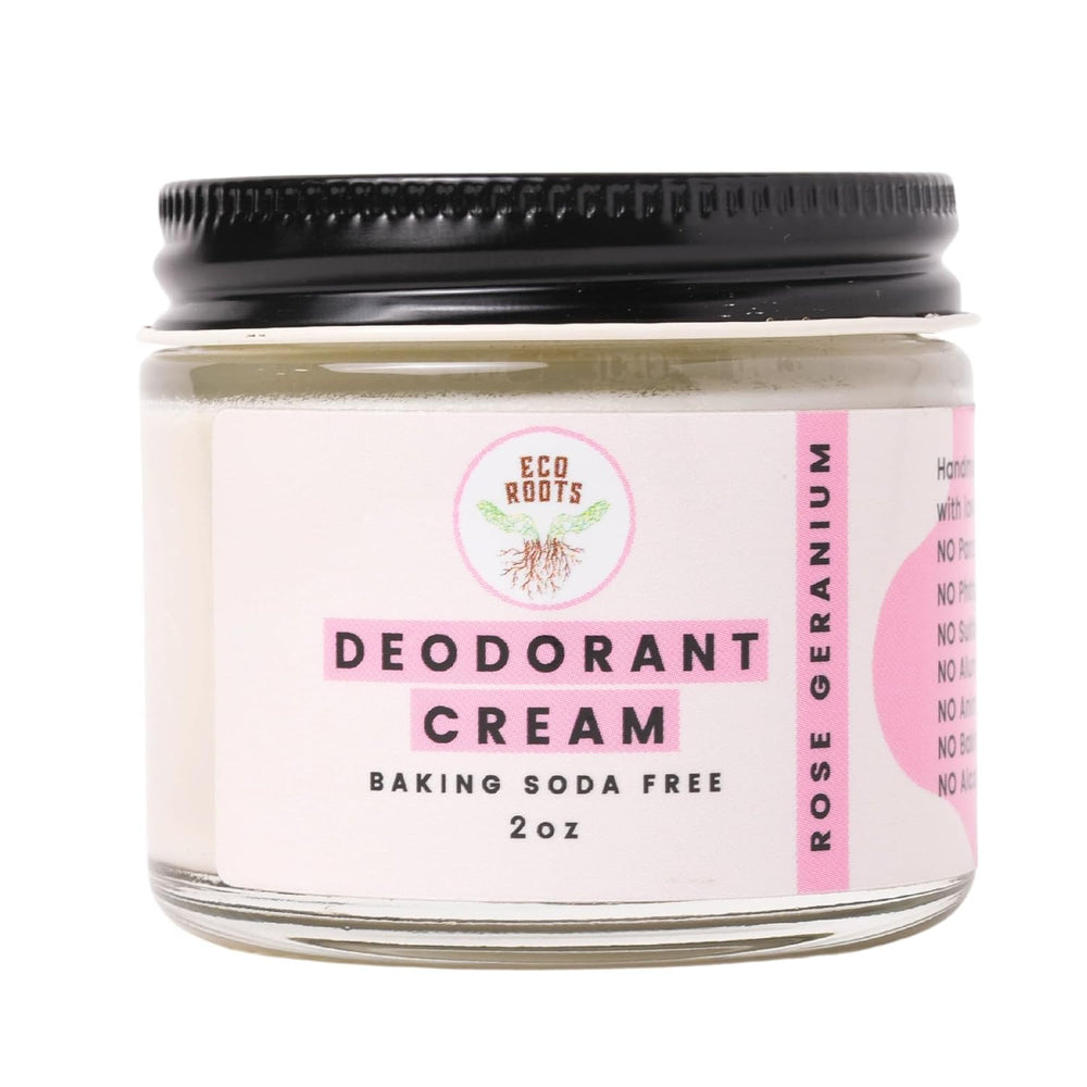 Desodorante natural ECO ROOTS crema: aplicación suave para axilas y piel.