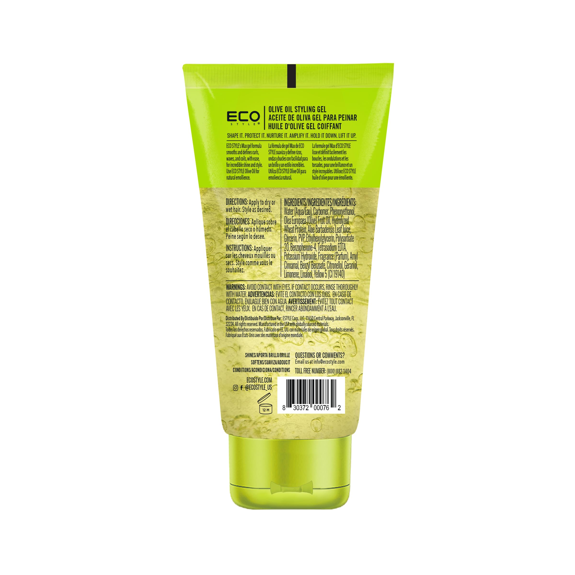 Eco Style Gel de Aceite de Oliva: envase de viaje facilita retoques sin dañar el cabello