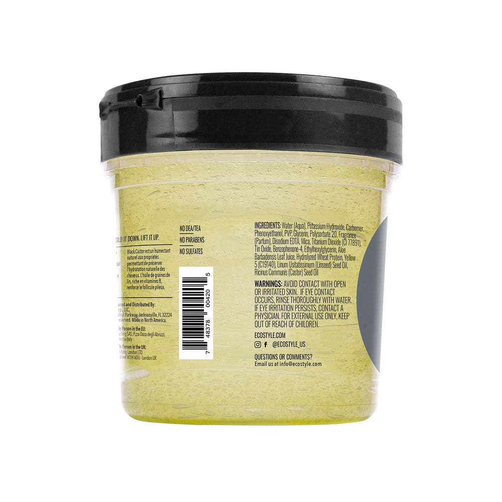 Eco Style Gel aplicación en mano facilita peinado suave y control del volumen.
