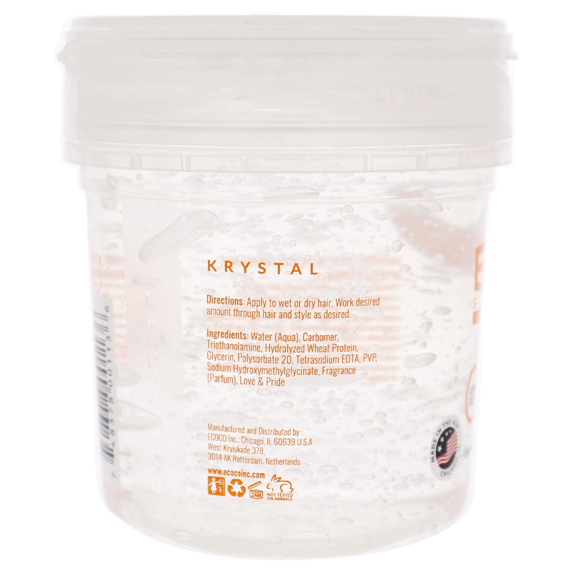 Eco Style Krystal Gel: primer plano de textura para cuerpo y hidratación.