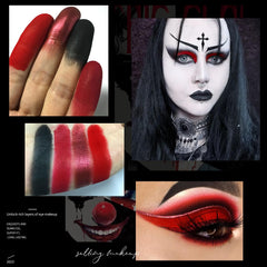 ecofavor swatches show matte and glitter reds for bold color payoff