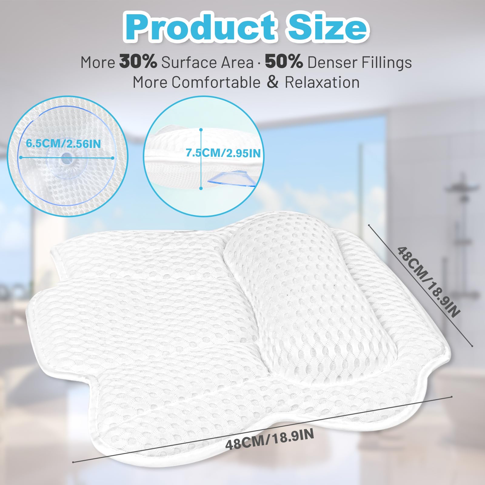 EcoHLL almohada baño lavable: funda higiénica y fácil de limpiar.