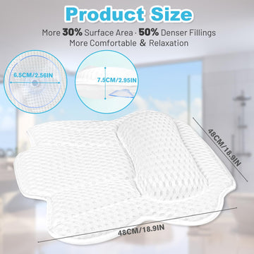 EcoHLL almohada baño lavable: funda higiénica y fácil de limpiar.