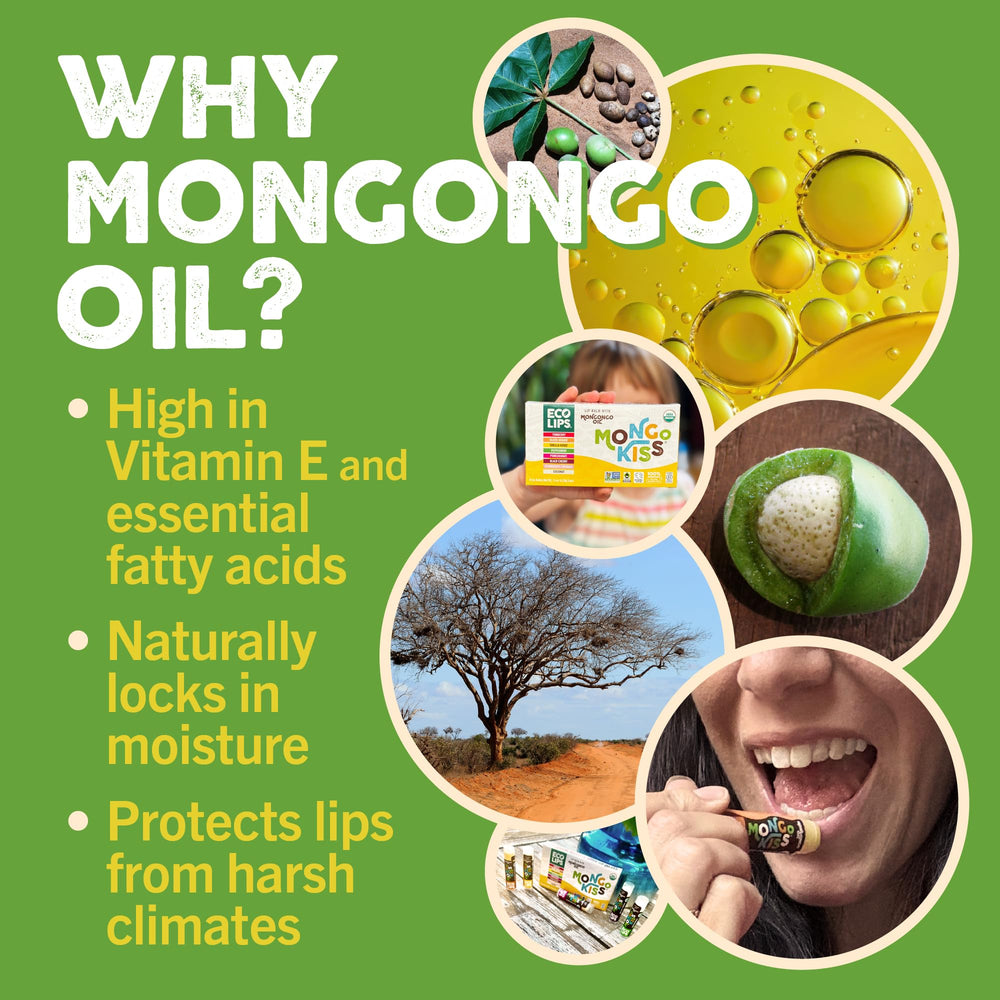 Eco Lips Mongo Kiss mongongo oil ingredient highlight for nourishment.