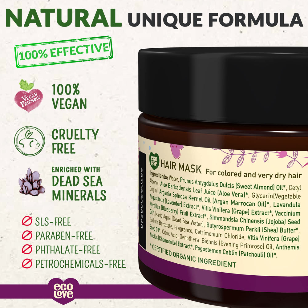 ecoLove mascarilla cabello-nutricion-textura-sedosa: cabello más suave y manejable.