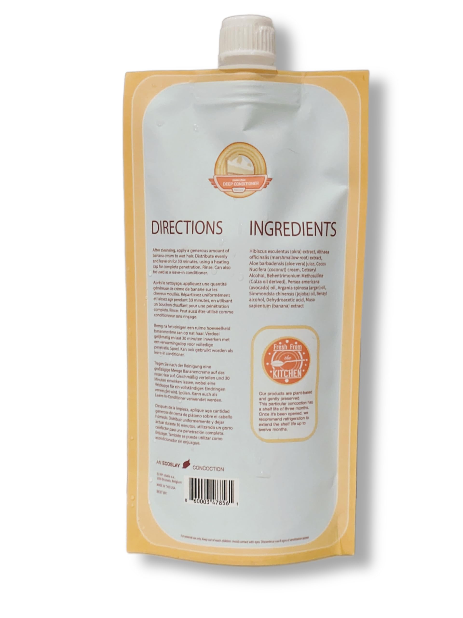 Ecoslay Banana Cream aplicación suave para cabello humectado y sin frizz