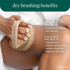 Cepillo EcoTools con mango de bambú renovable para exfoliar.